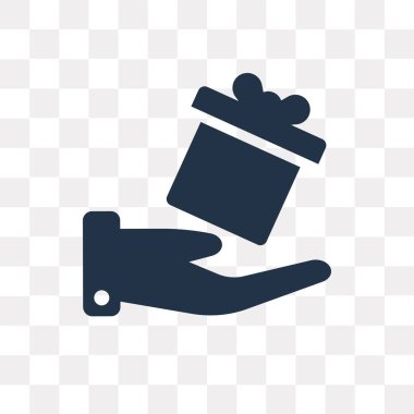 Saydam arka plan üzerinde Hediyelik saydamlık kavramı izole hediye vektör simge kullandığınız web ve mobil olabilir