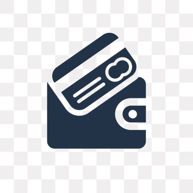 Kullandığınız web ve mobil cüzdan vektör simge şeffaf arka plan üzerinde m-cüzdan saydamlık kavramı izole olabilir