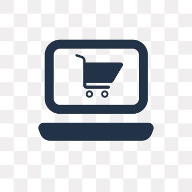 Online alışveriş vektör simge şeffaf arka plan üzerinde Online alışveriş saydamlık kavramı izole kullanılan web ve mobil olabilir