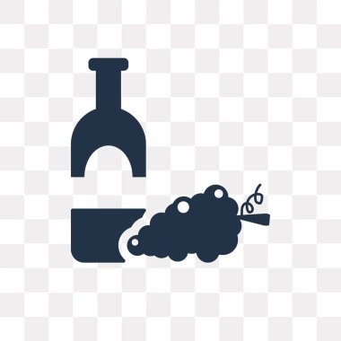 Saydam arka plan üzerinde şarap saydamlık kavramı izole şarap vektör simge kullandığınız web ve mobil olabilir