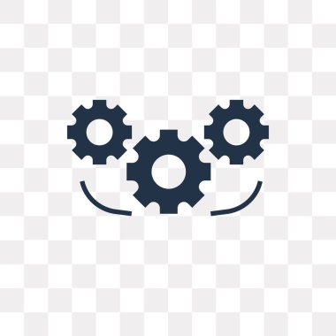 Ayarları simgesi üzerinde şeffaf arka plan izole vektör, ayarları saydamlık kavramı kullanılan web ve mobil olabilir