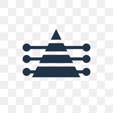 Piramit grafiği vektör simge şeffaf arka plan üzerinde piramit grafik saydamlık kavramı izole kullanılan web ve mobil olabilir