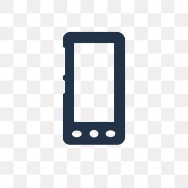 Saydam arka plan üzerinde Smartphone telefon saydamlık kavramı izole Smartphone telefon vektör simge kullandığınız web ve mobil olabilir