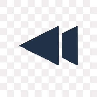 Geri sarma vektör simge şeffaf arka plan üzerinde geri sarma saydamlık kavramı izole kullanılan web ve mobil olabilir