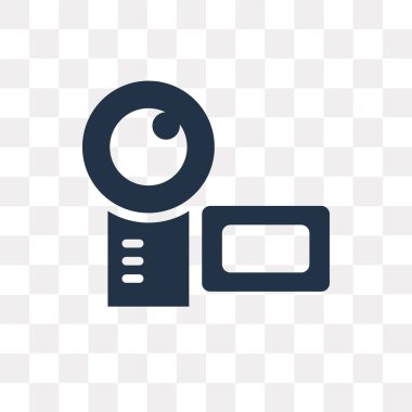 Kullandığınız web ve mobil video kamera vektör simge şeffaf arka plan üzerinde Video kamera saydamlık kavramı izole olabilir