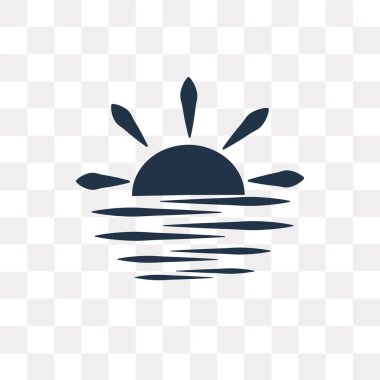 Sunset vector icon isolated on transparent background, Sunset transparency concept can be used web and mobile clipart