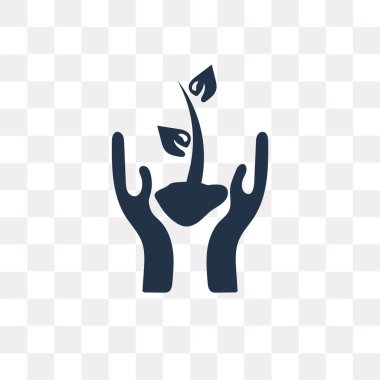 Saydam arka plan üzerinde Grow bitki saydamlık kavramı izole Grow bitki vektör simge kullandığınız web ve mobil olabilir