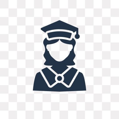 Kullandığınız web ve mobil öğrenci vektör simge şeffaf arka plan üzerinde öğrenci saydamlık kavramı izole olabilir