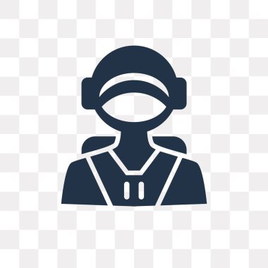 Saydam arka plan üzerinde astronot saydamlık kavramı izole astronot vektör simge kullandığınız web ve mobil olabilir