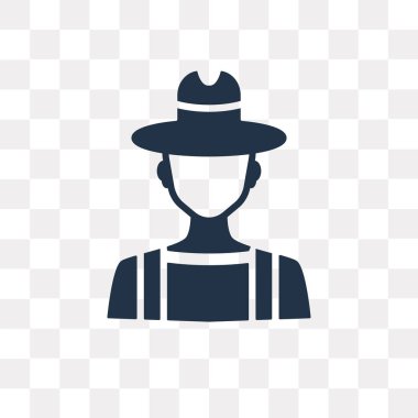 Saydam arka plan üzerinde çiftçi saydamlık kavramı izole Çiftçi vektör simge kullandığınız web ve mobil olabilir