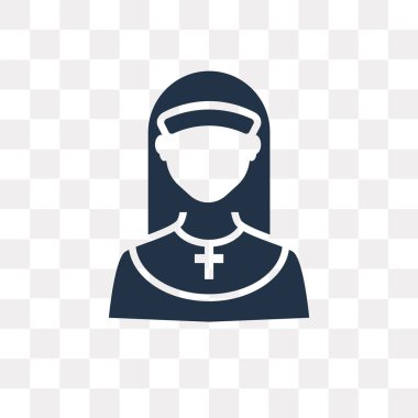 Saydam arka plan üzerinde Rahibe saydamlık kavramı izole Rahibe vektör simge kullandığınız web ve mobil olabilir