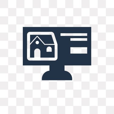 Saydam arka plan üzerinde gayrimenkul saydamlık kavramı izole Emlak vektör simge kullandığınız web ve mobil olabilir