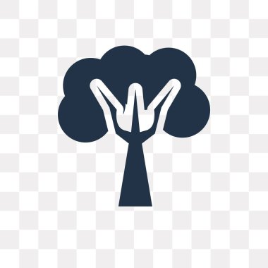 Saydam arka plan üzerinde ağaç saydamlık kavramı izole ağaç vektör simge kullandığınız web ve mobil olabilir