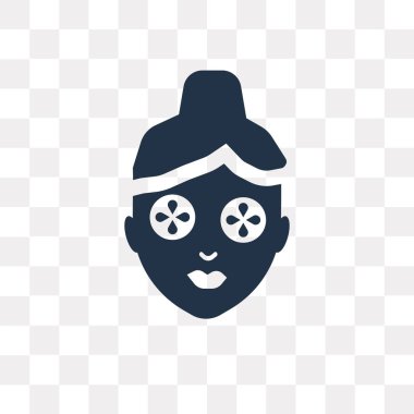 Yüz maskesi vektör simgesi şeffaf arka plan üzerinde yüz maskesi saydamlık kavramı izole olabilir kullanılan web ve mobil