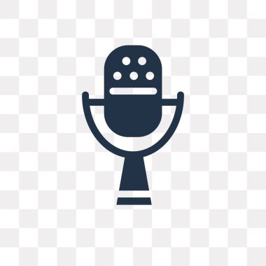 Saydam arka plan üzerinde mikrofon saydamlık kavramı izole mikrofon vektör simge kullandığınız web ve mobil olabilir