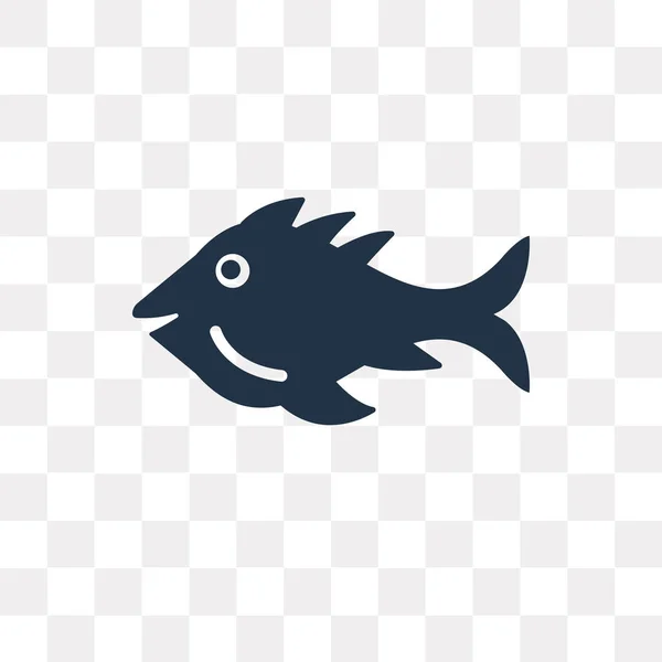 Icono Vector Pescado Aislado Sobre Fondo Transparente Concepto Transparencia Pescado — Vector de stock