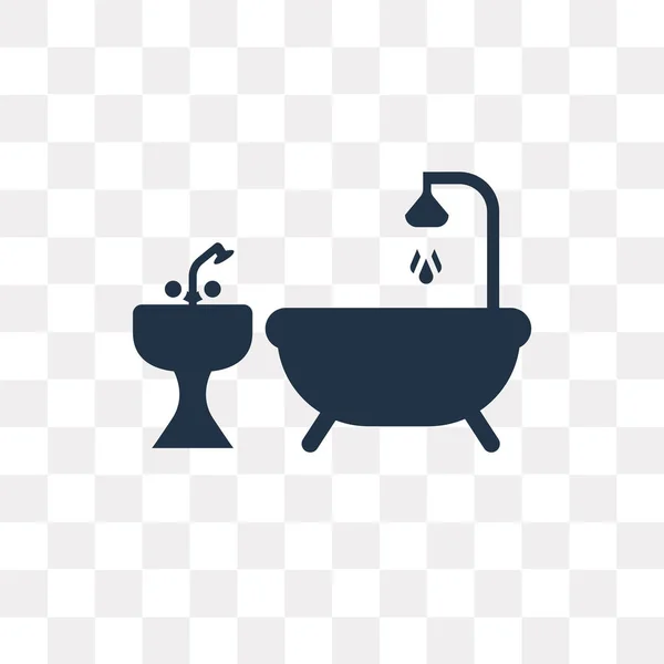 Bañera Icono Vectorial Aislado Sobre Fondo Transparente Concepto Transparencia Bañera — Vector de stock