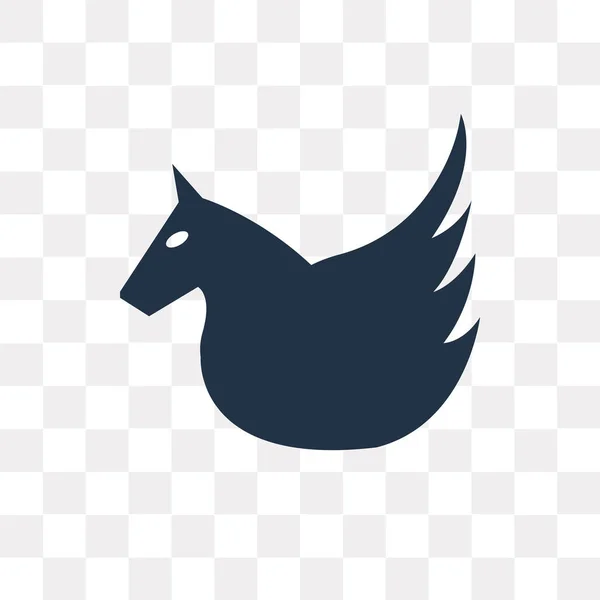 Pegasus Vektor Ikonen Isolerad Transparent Bakgrund Pegasus Öppenhet Koncept Kan — Stock vektor