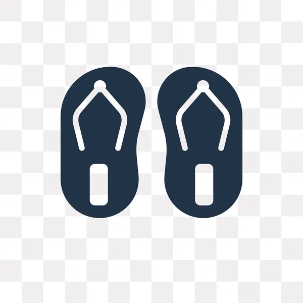 Flip Flop Vector Pictogram Geïsoleerd Transparante Achtergrond Flip Flop Transparantie — Stockvector