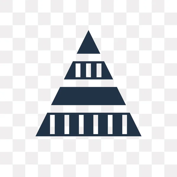 Пирамида Диаграммы Вектор Значок Изолирован Прозрачном Фоне Пирамида График Прозрачность — стоковый вектор