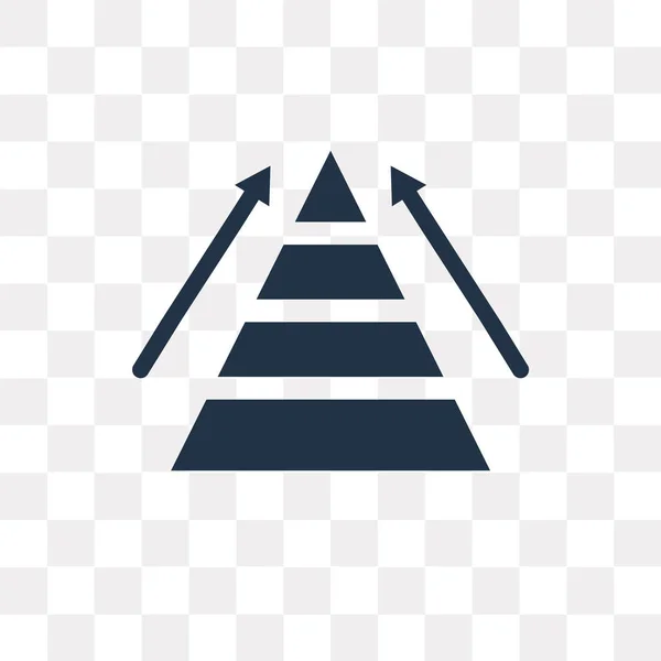 Icono Vector Gráfico Piramidal Aislado Fondo Transparente Concepto Transparencia Gráfico — Vector de stock
