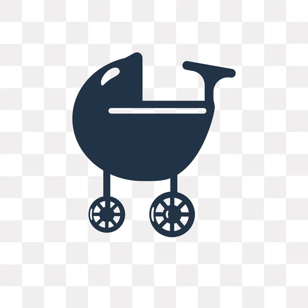 Baby Cochecito Icono Vectorial Aislado Sobre Fondo Transparente Bebé Cochecito — Vector de stock