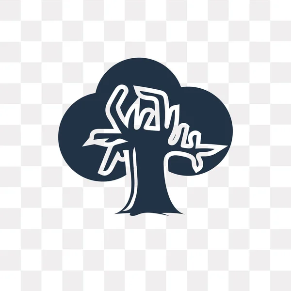 Иконка Вектора Дерева Изолирована Прозрачном Фоне Концепция Прозрачности Дерева Использована — стоковый вектор
