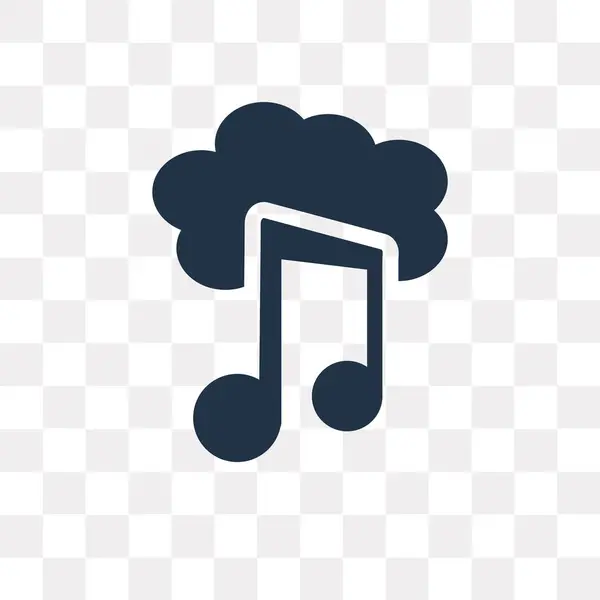 Icône Vectorielle Music Cloud Téléchargée Isolée Sur Fond Transparent Concept — Image vectorielle
