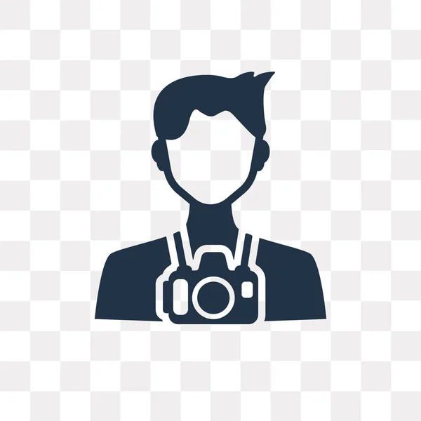 Fotograaf Vector Pictogram Geïsoleerd Transparante Achtergrond Fotograaf Transparantie Concept Kunnen — Stockvector