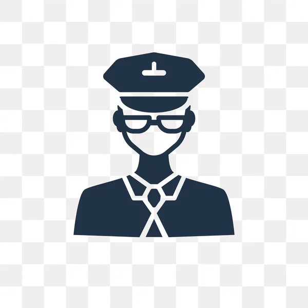 Pilot Vector Pictogram Geïsoleerd Transparante Achtergrond Pilot Transparantie Concept Kunnen — Stockvector