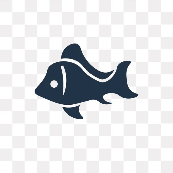 Fisch Vektor Symbol Auf Transparentem Hintergrund Isoliert Fisch Transparenz Konzept — Stockvektor