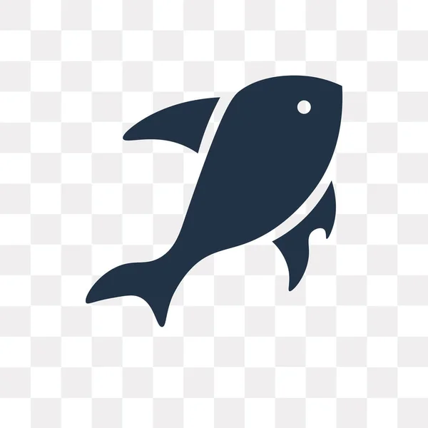 Icono Vector Pescado Aislado Sobre Fondo Transparente Concepto Transparencia Pescado — Vector de stock