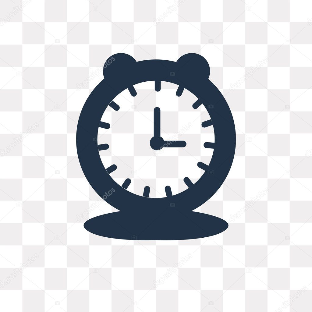 Clock vector icon isolated on transparent background, Clock transparency concept can be used web and mobile