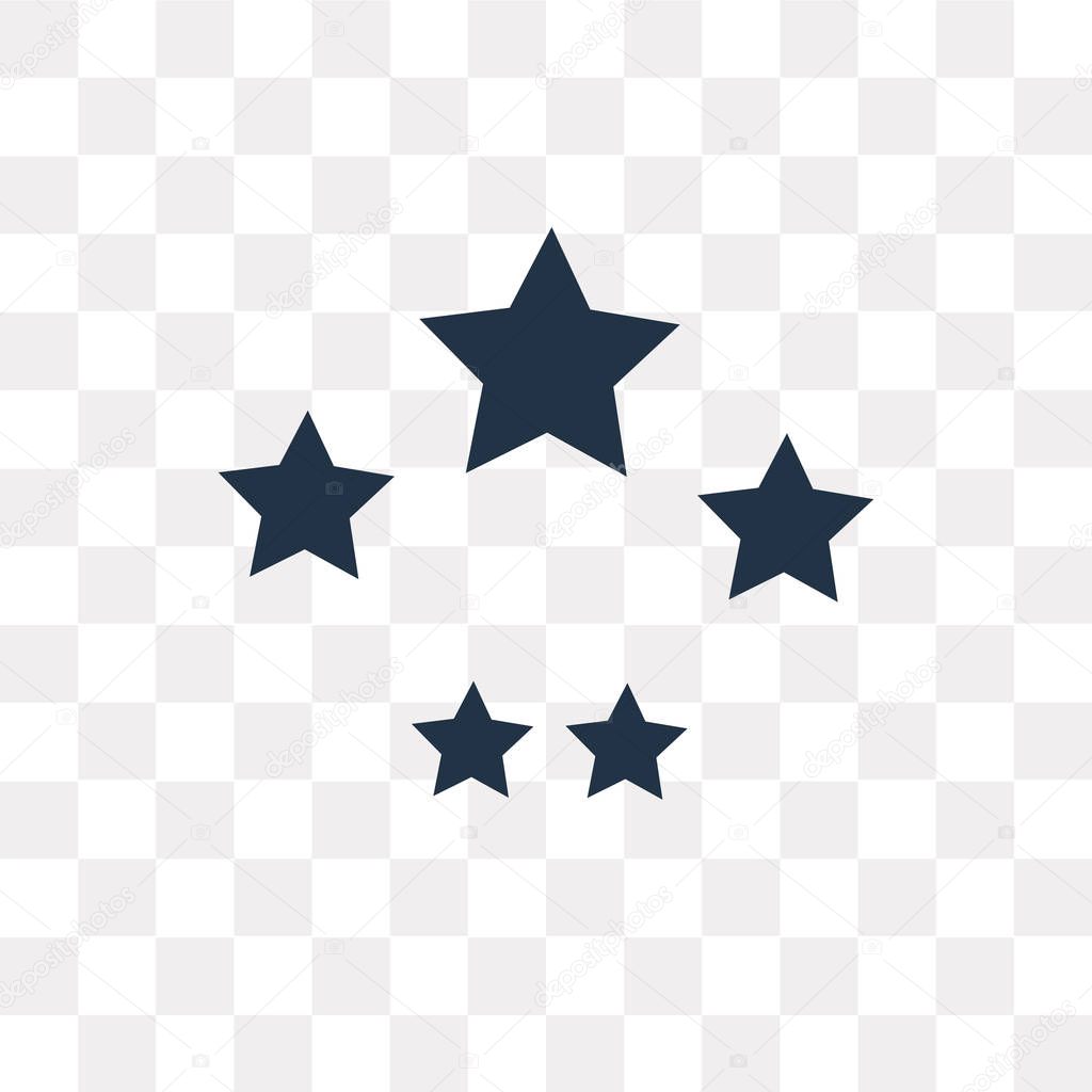 Five stars vector icon isolated on transparent background, Five stars transparency concept can be used web and mobile
