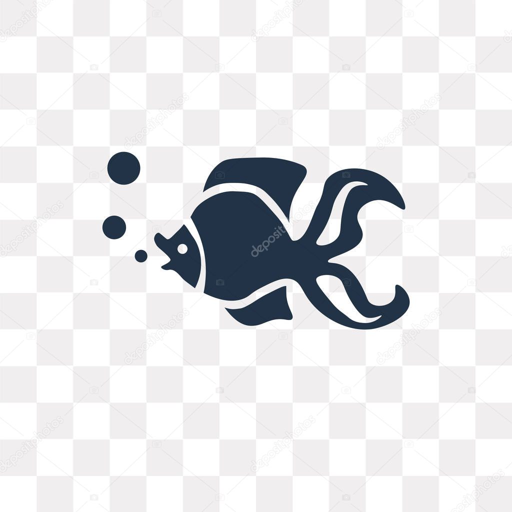 Goldfish vector icon isolated on transparent background, Goldfish transparency concept can be used web and mobile