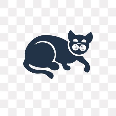Saydam arka plan üzerinde kedi saydamlık kavramı izole kedi vektör simge kullandığınız web ve mobil olabilir
