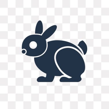 Tavşan üzerinde şeffaf arka plan izole simge vektör, tavşan saydamlık kavramı kullanılan web ve mobil olabilir