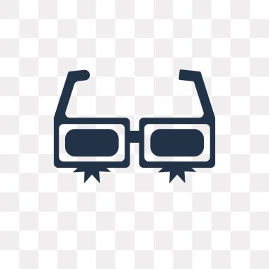 3D gözlük şeffaf arka plan üzerinde izole simge vektör, 3d gözlük saydamlık kavramı kullanılan web ve mobil olabilir