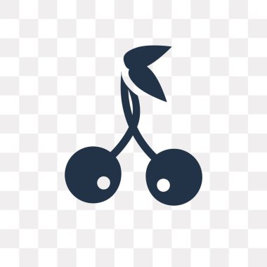 İki kiraz şeffaf arka plan üzerinde izole simge vektör, iki kiraz saydamlık kavramı kullanılan web ve mobil olabilir