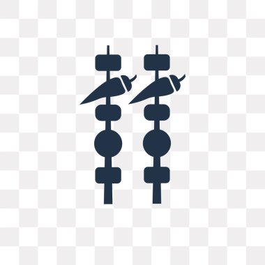 İki Brochettes şeffaf arka plan üzerinde izole simge vektör, iki Brochettes saydamlık kavramı kullanılan web ve mobil olabilir