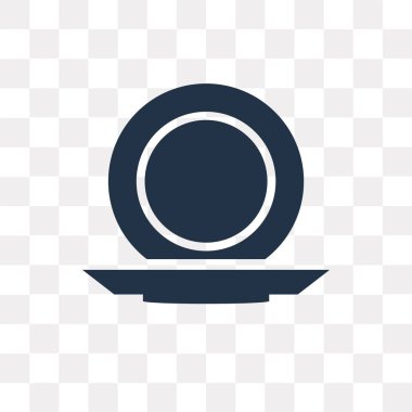 Round Plate vector icon isolated on transparent background, Round Plate transparency concept can be used web and mobile