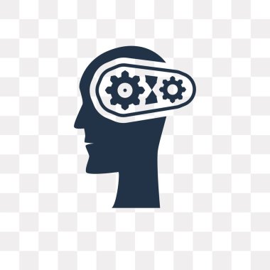 Saydam arka plan üzerinde beyin saydamlık kavramı izole beyin vektör simge kullandığınız web ve mobil olabilir