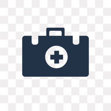 İlk yardım çantası vektör simge şeffaf arka plan üzerinde ilk yardım kiti saydamlık kavramı izole kullanılan web ve mobil olabilir