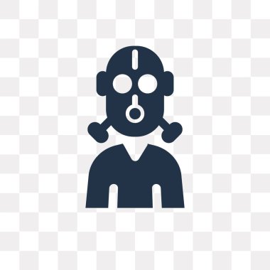 Saydam arka plan üzerinde gaz maskesi saydamlık kavramı izole gaz maskesi vektör simge kullandığınız web ve mobil olabilir