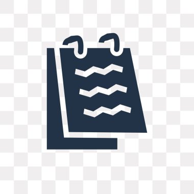 Saydam arka plan üzerinde defter saydamlık kavramı izole defter vektör simge kullandığınız web ve mobil olabilir