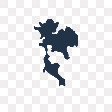 Saydam arka plan üzerinde Tayland harita saydamlık kavramı izole Tayland harita vektör simge kullandığınız web ve mobil olabilir