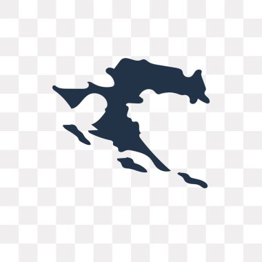 Saydam arka plan üzerinde Hırvatistan harita saydamlık kavramı izole Hırvatistan harita vektör simge kullandığınız web ve mobil olabilir