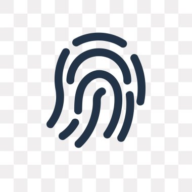 Parmak izi vektör simge şeffaf arka plan üzerinde parmak izi saydamlık kavramı izole kullanılan web ve mobil olabilir