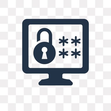 Parola simgesini şeffaf arka plan üzerinde izole vektör, parolaları saydamlık kavramı kullanılan web ve mobil olabilir