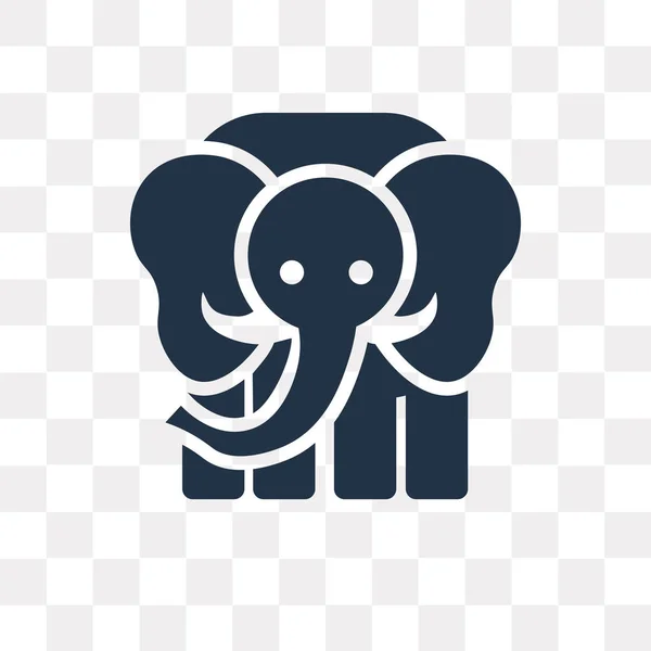 Иконка Вектора Слона Изолирована Прозрачном Фоне Концепция Прозрачности Слона Использована — стоковый вектор